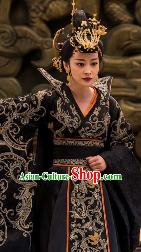 Chinese Ancient Imperial Empress Hanfu Dress Television Drama Nirvana in Fire Queen Xun Embroidered Replica Costume for Women