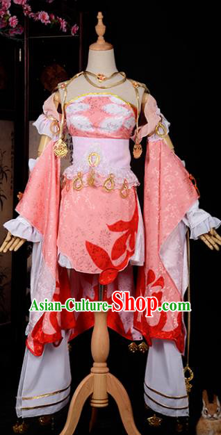 Chinese Ancient Princess Young Lady Costume Cosplay Swordswoman Dress Hanfu Clothing for Women
