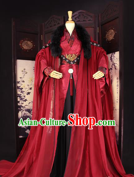 Chinese Ancient Royal Highness Embroidered Costume Swordsman Clothing for Men