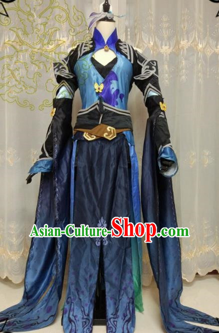 Chinese Ancient Cosplay Swordswoman Clothing Ming Dynasty Heroine Embroidered Costume and Boots for Women