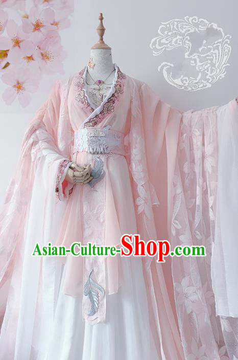 Chinese Ancient Costume Cosplay Imperial Concubine Clothing Tang Dynasty Palace Lady Embroidered Hanfu Dress for Women