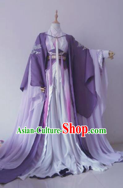 Chinese Ancient Princess Costume Cosplay Knight Clothing Han Dynasty Swordswoman Embroidered Hanfu Dress for Women
