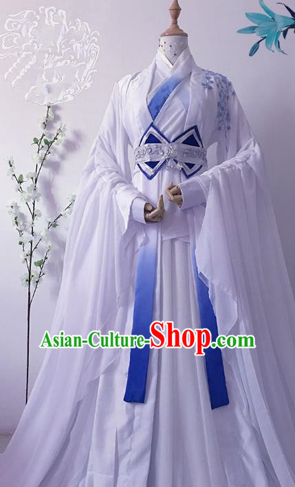 Chinese Ancient Crown Prince Costume Cosplay Nobility Childe Swordsman Embroidered Clothing for Men