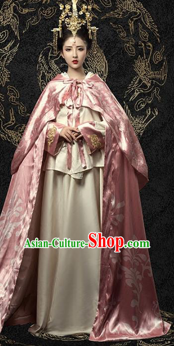Traditional Chinese Tang Dynasty Imperial Consort Hanfu Dress Ancient Palace Lady Costume and Headpiece for Women