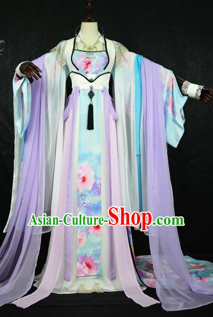 Chinese Ancient Cosplay Imperial Consort Costume Tang Dynasty Queen Embroidered Hanfu Dress for Women