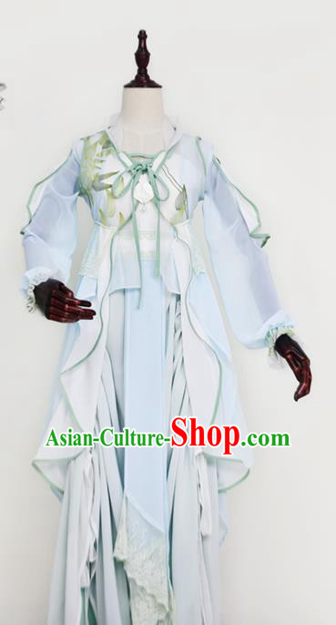 Chinese Ancient Cosplay Swordswoman Costume Tang Dynasty Court Maid Embroidered Hanfu Dress for Women