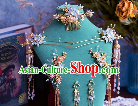 Chinese Traditional Handmade Hair Accessories Ancient Hair Combs Hairpins Complete Set for Women