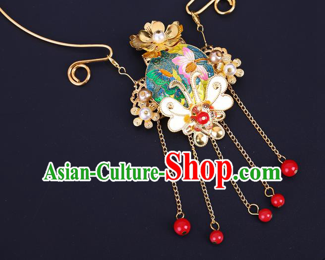 Traditional Chinese Jewelry Accessories Lotus Necklace Ancient Hanfu Golden Necklet for Women