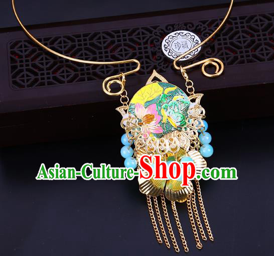 Traditional Chinese Jewelry Accessories Lotus Necklace Ancient Hanfu Necklet for Women