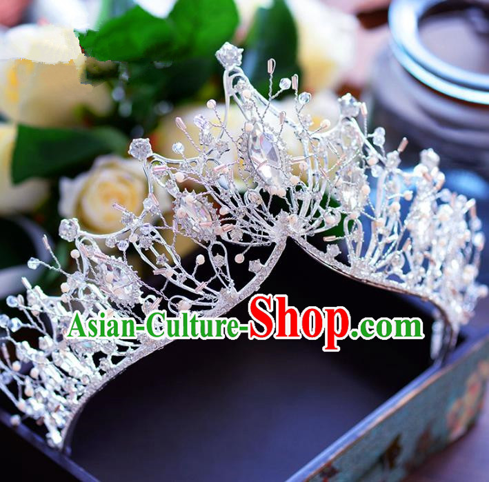 Baroque Style Hair Jewelry Accessories Bride Crystal Royal Crown Princess Imperial Crown for Women