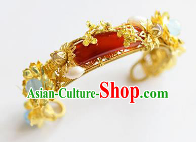 Top Grade Handmade Jewelry Accessories Chinese Ancient Bride Agate Bracelet Hanfu Bangle for Women