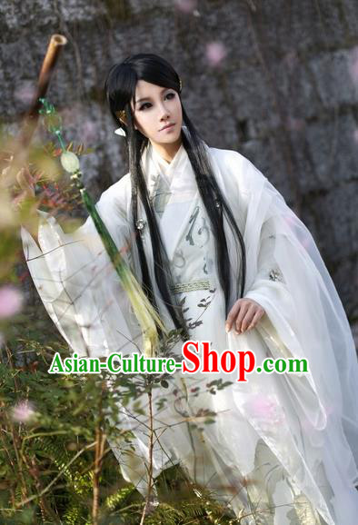 Chinese Ancient Costume Nobility Childe Hanfu Jin Dynasty Swordsman Clothing for Men