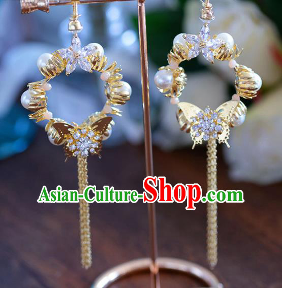 Top Grade Handmade Wedding Earrings Accessories Bride Pearls Eardrop for Women