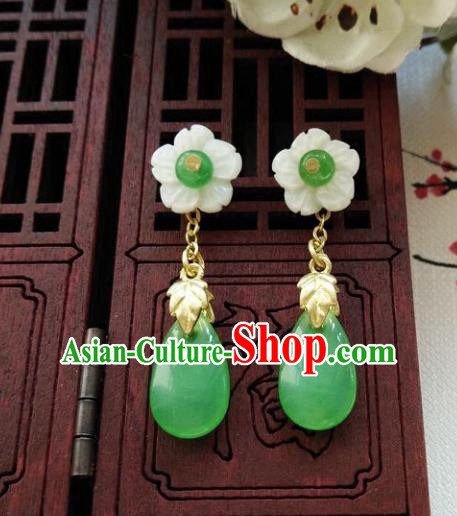 Top Grade Chinese Handmade Wedding Accessories Hanfu Palace Shell Earrings for Women