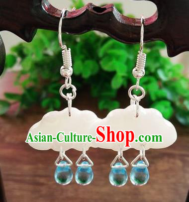 Top Grade Chinese Handmade Accessories Hanfu Shell Eardrop Ancient Earrings for Women