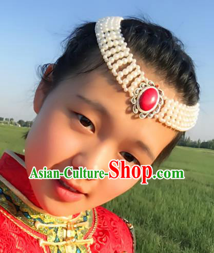 Traditional Chinese Mongol Nationality Princess Hair Accessories, Mongolian Minority Hair Jewelry Dance Headwear for Women