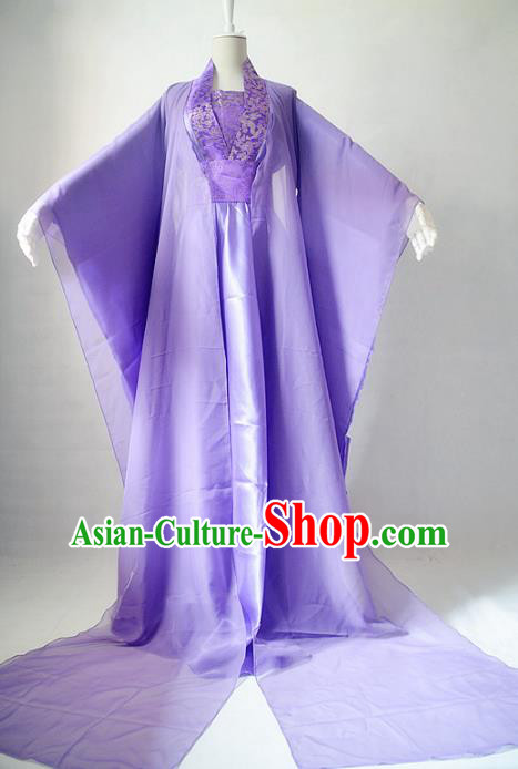 Chinese Ancient Cosplay Fairy Princess Costume Tang Dynasty Imperial Consort Purple Hanfu Dress for Women