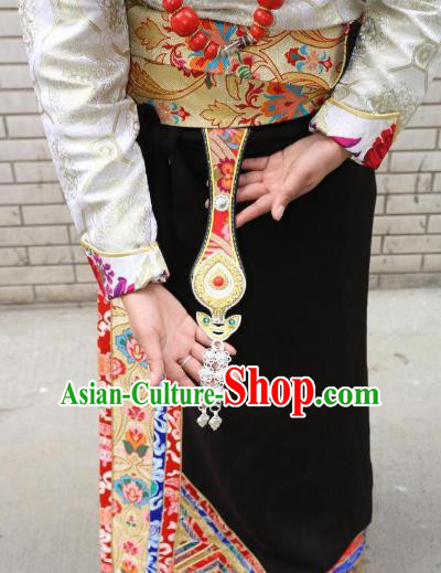 Chinese Zang Nationality Handmade Waist Accessories Tibetan Minority Enthic Waistband for Women