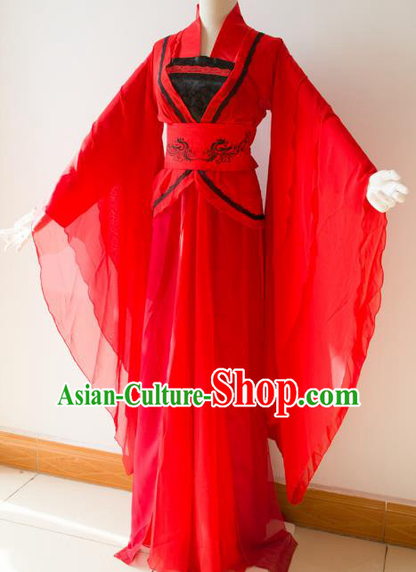 Chinese Traditional Han Dynasty Imperial Consort Red Hanfu Dress Ancient Cosplay Palace Lady Costume for Women