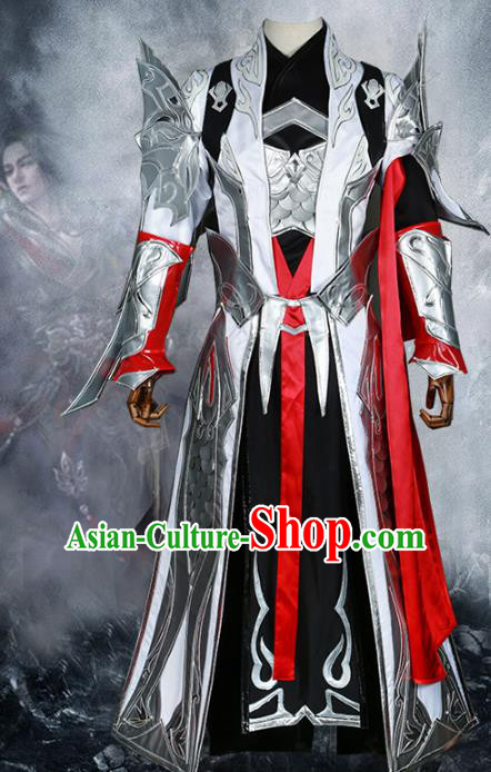 Chinese Ancient Cosplay Warrior Costume Nobility Childe Swordsman Body Armour Clothing for Men