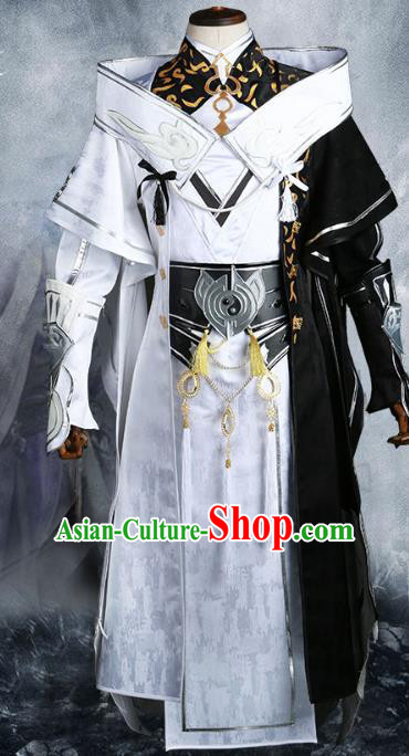 Chinese Ancient Nobility Childe Warrior Costume Cosplay Swordsman Clothing for Men