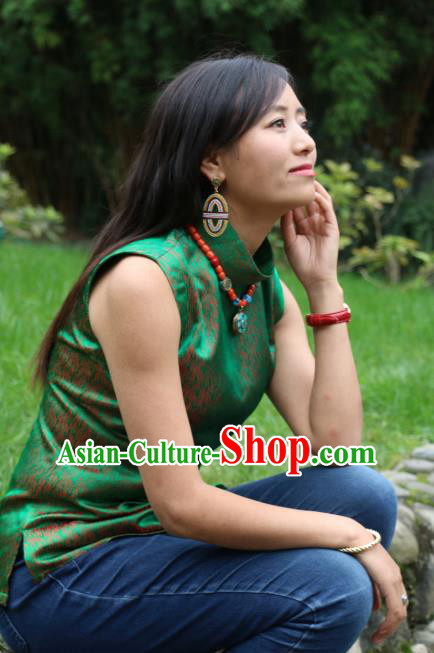 Traditional Chinese Zang Nationality Dance Costume China Tibetan Minority Enthic Clothing