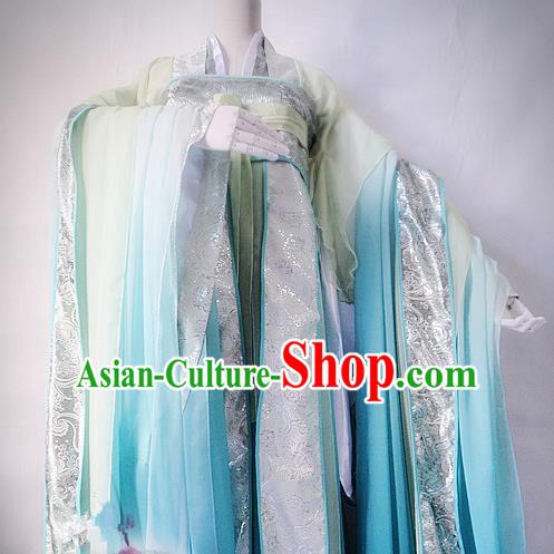 Chinese Tang Dynasty Imperial Princess Green Hanfu Dress Ancient Fairy Traditional Costume for Women