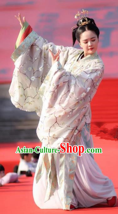 Chinese Ancient Princess Costumes Traditional Jin Dynasty Imperial Consort Embroidered Hanfu Dress for Women