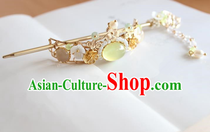 Chinese Ancient Handmade Brass Hairdo Crown Hair Accessories Hanfu Hairpins for Women