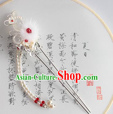 Chinese Ancient Handmade Classical Pearls Tassel Hair Clip Hair Accessories Hanfu Hairpins for Women