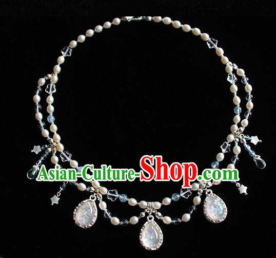 Chinese Ancient Handmade Hanfu Pearls Necklace Accessories Necklet for Women