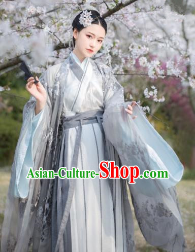 Chinese Ancient Palace Princess Costume Traditional Jin Dynasty Imperial Consort Embroidered Hanfu Dress for Women