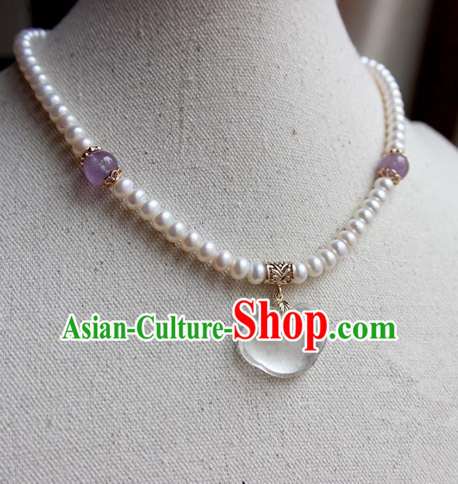 Chinese Ancient Handmade Classical Accessories Hanfu Pearls Necklace for Women