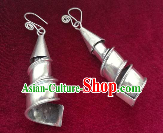 Traditional Chinese Miao Nationality Hair Accessories Hmong Female Folk Dance Hairpins Bracelet Sliver Necklace Headwear for Women