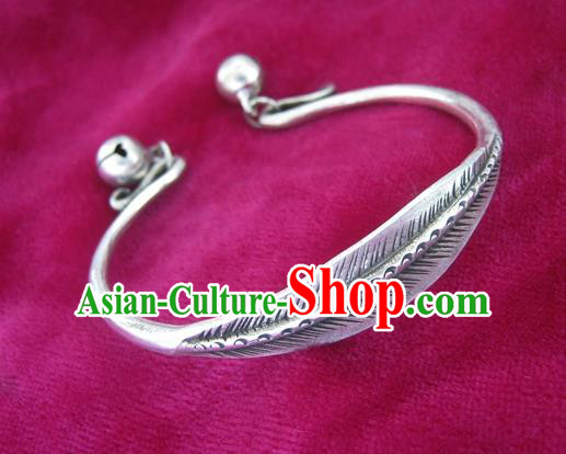 Traditional Chinese Miao Nationality Hair Accessories Hmong Female Folk Dance Hairpins Bracelet Sliver Necklace Headwear for Women