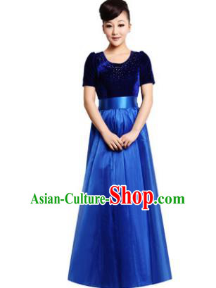Professional Chorus Singing Group Stage Performance Costume, Compere Modern Dance Royalblue Dress for Women
