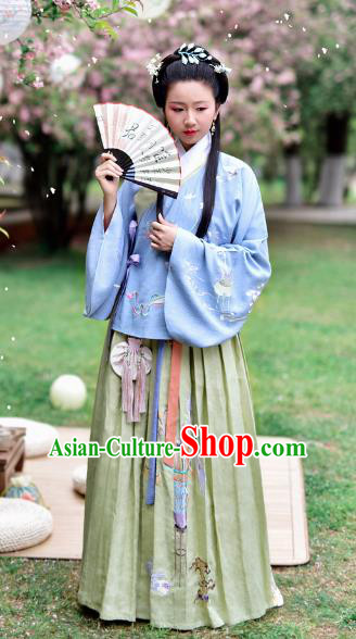 Chinese Ming Dynasty Nobility Lady Embroidered Costume Ancient Palace Hanfu Dress for Women
