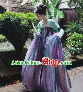 Chinese Tang Dynasty Palace Lady Embroidered Costume Ancient Imperial Concubine Hanfu Dress for Women