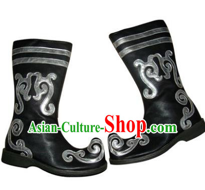 Chinese Traditional Uyghur Dance Shoes, Uigurian Minority Folk Dance Boots for Men