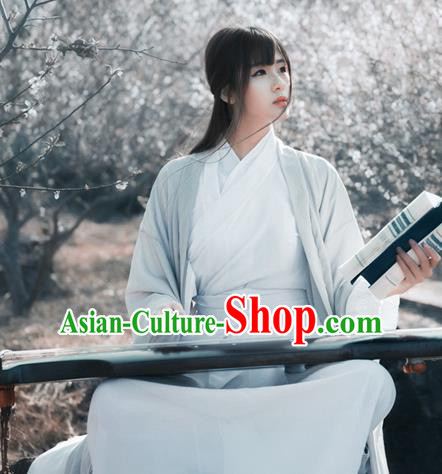 Chinese Ancient Nobility Lady Hanfu Dress Jin Dynasty Hermit Swordsman Costumes for Women