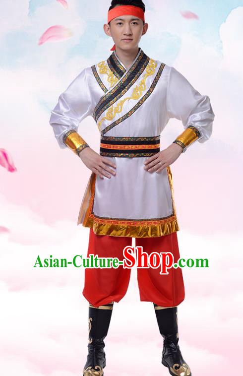 Traditional Chinese Mongols Nationality Clothing, China Mongolian Minority Dance Ethnic Costume for Men
