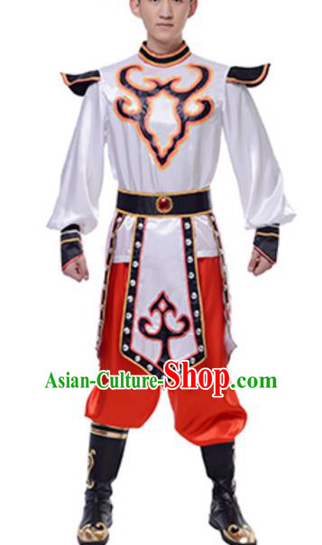 Traditional Chinese Mongols Nationality Clothing, China Mongolian Minority Swan Goose Dance Ethnic Costume for Men