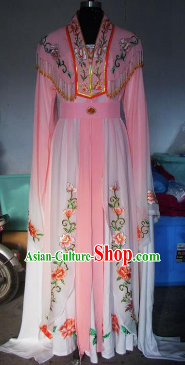 Chinese Traditional Beijing Opera Young Lady Costumes China Peking Opera Diva Pink Dress for Adults