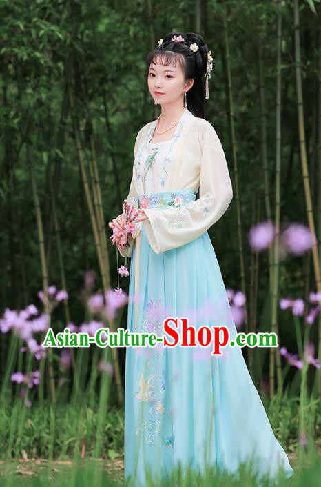 Traditional Chinese Ancient Song Dynasty Princess Hanfu Dress Embroidered Costumes Complete Set for Women