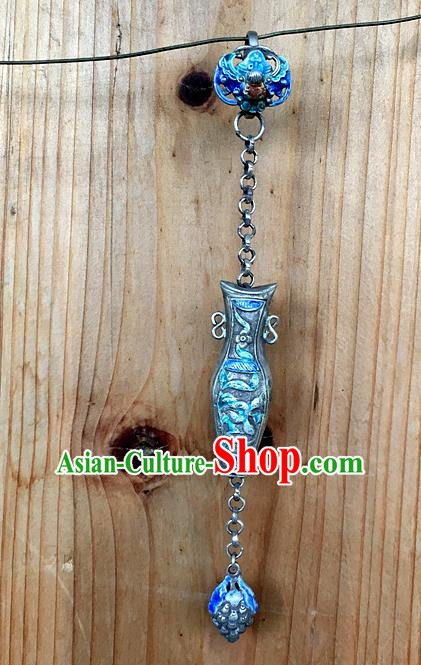 Chinese Traditional Ornaments Accessories Ancient Blueing Necklace Pendant for Women