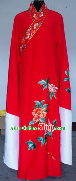 Chinese Traditional Shaoxing Opera Embroidered Red Robe Peking Opera Niche Costumes for Adults
