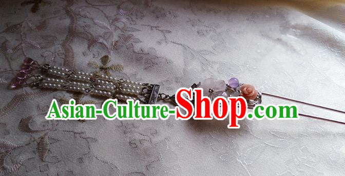 Chinese Traditional Hair Accessories Ancient Bride Hairpins Tassel Hair Clip for Women