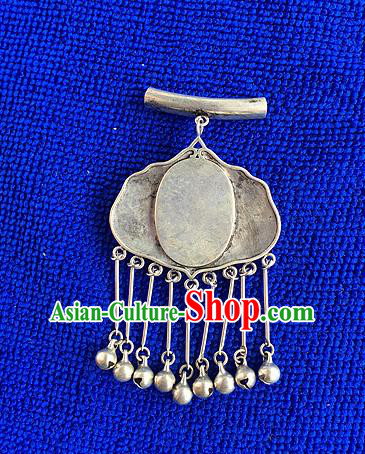 Traditional Chinese Miao Nationality Hair Accessories Hmong Female Folk Dance Hairpins Bracelet Sliver Necklace Headwear for Women