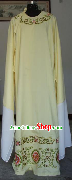 Chinese Traditional Shaoxing Opera Scholar Embroidered Yellow Robe Peking Opera Niche Costumes for Adults