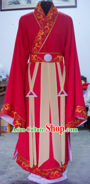 Chinese Traditional Shaoxing Opera Scholar Red Clothing Peking Opera Niche Embroidered Costumes for Adults